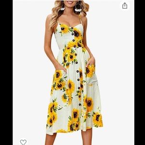 Summery Sunflower Floral Dress from Amazon